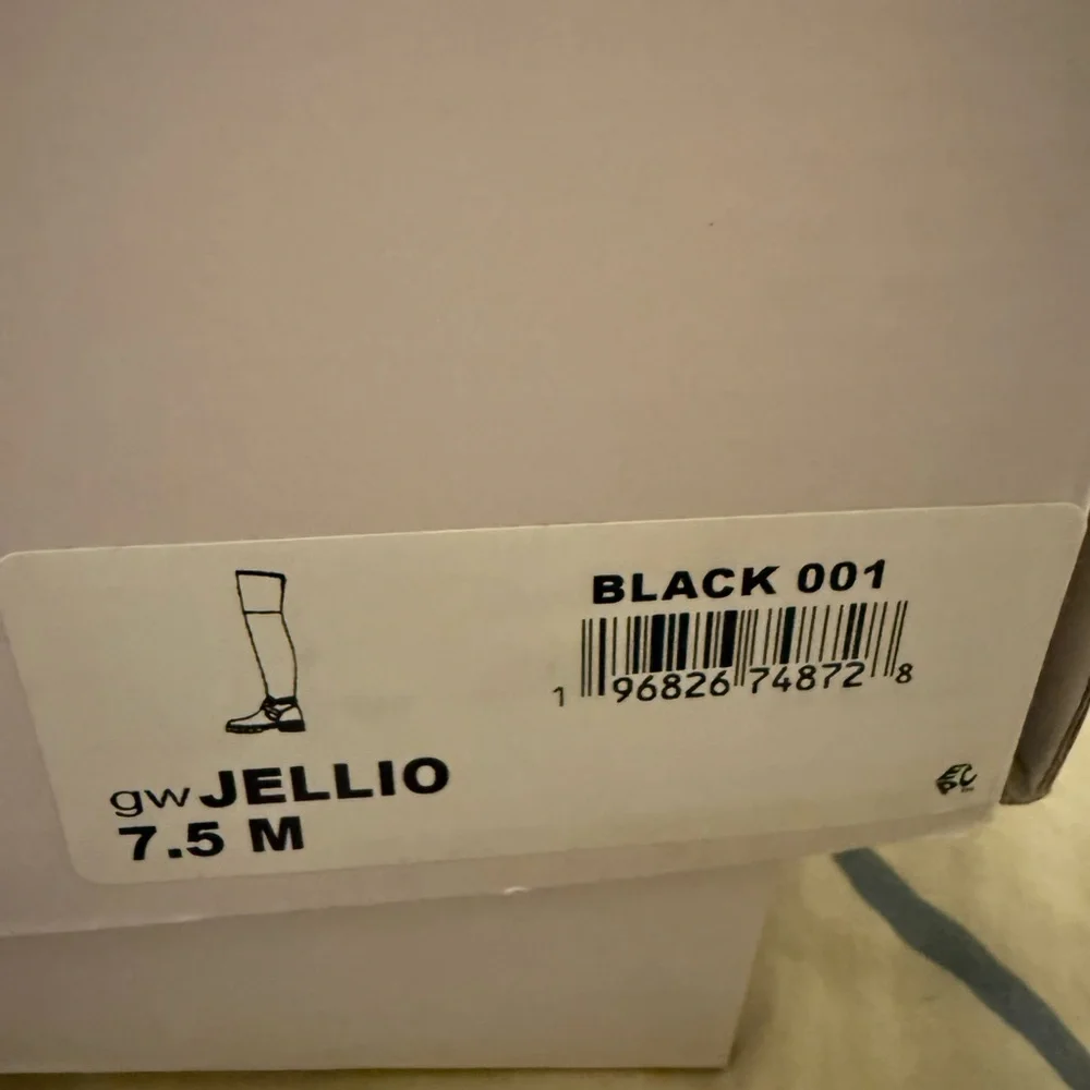Guess Jellio Black Over-the-Knee Boots with Gold Accent